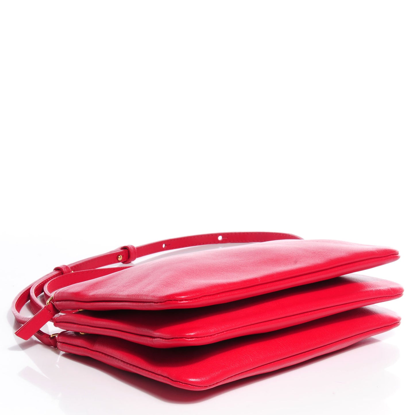 Lambskin Small Trio Crossbody Bag Vermillion