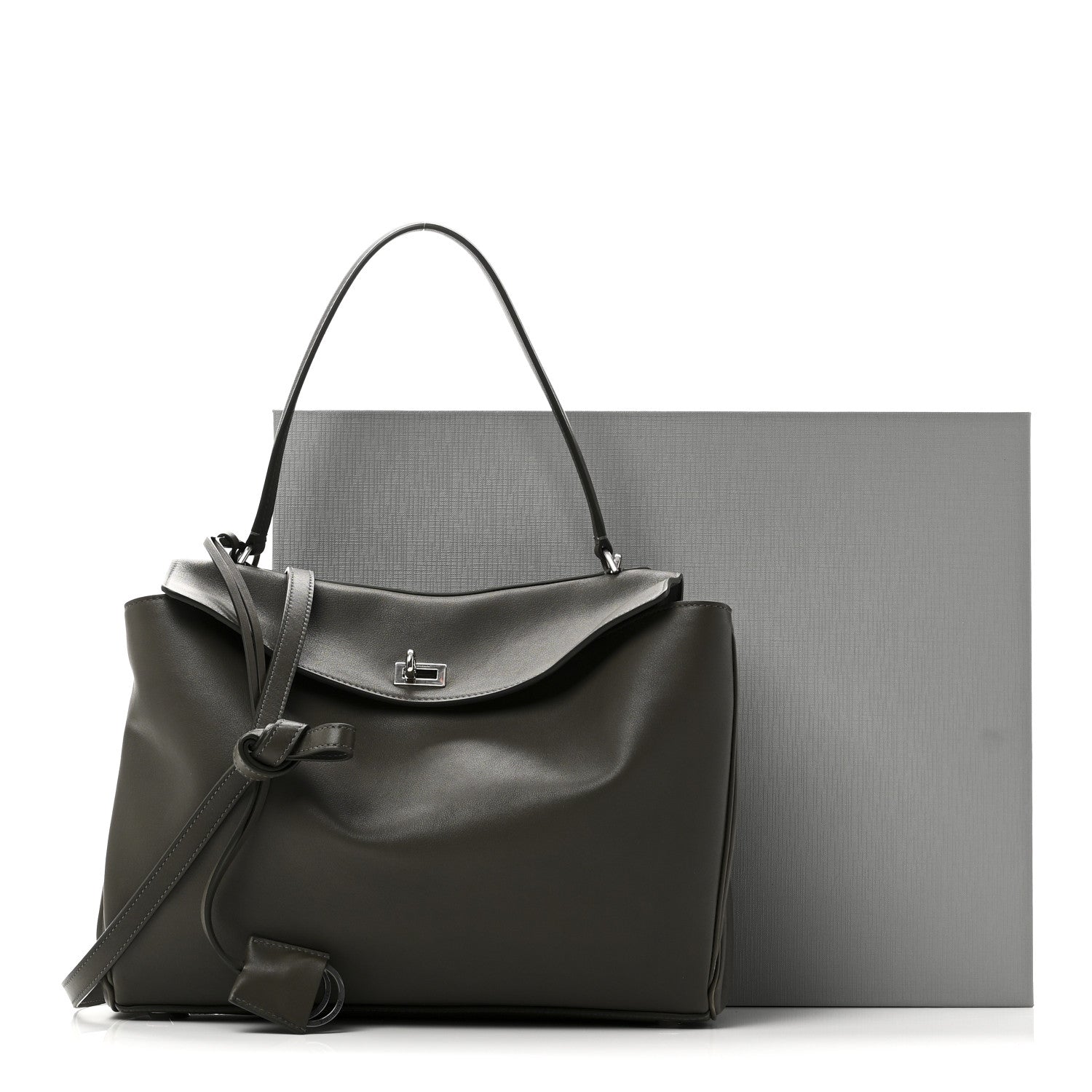 Balenciaga Natural Smooth Calfskin Medium Rodeo Top Handle Handbag Grey 10 of 10