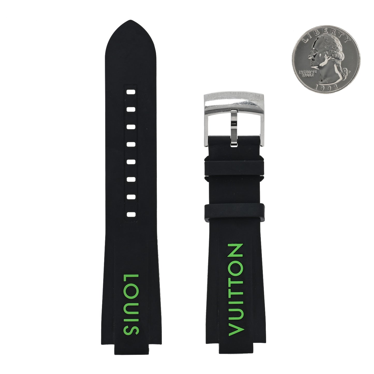 Rubber Tambour Watch Strap Black
