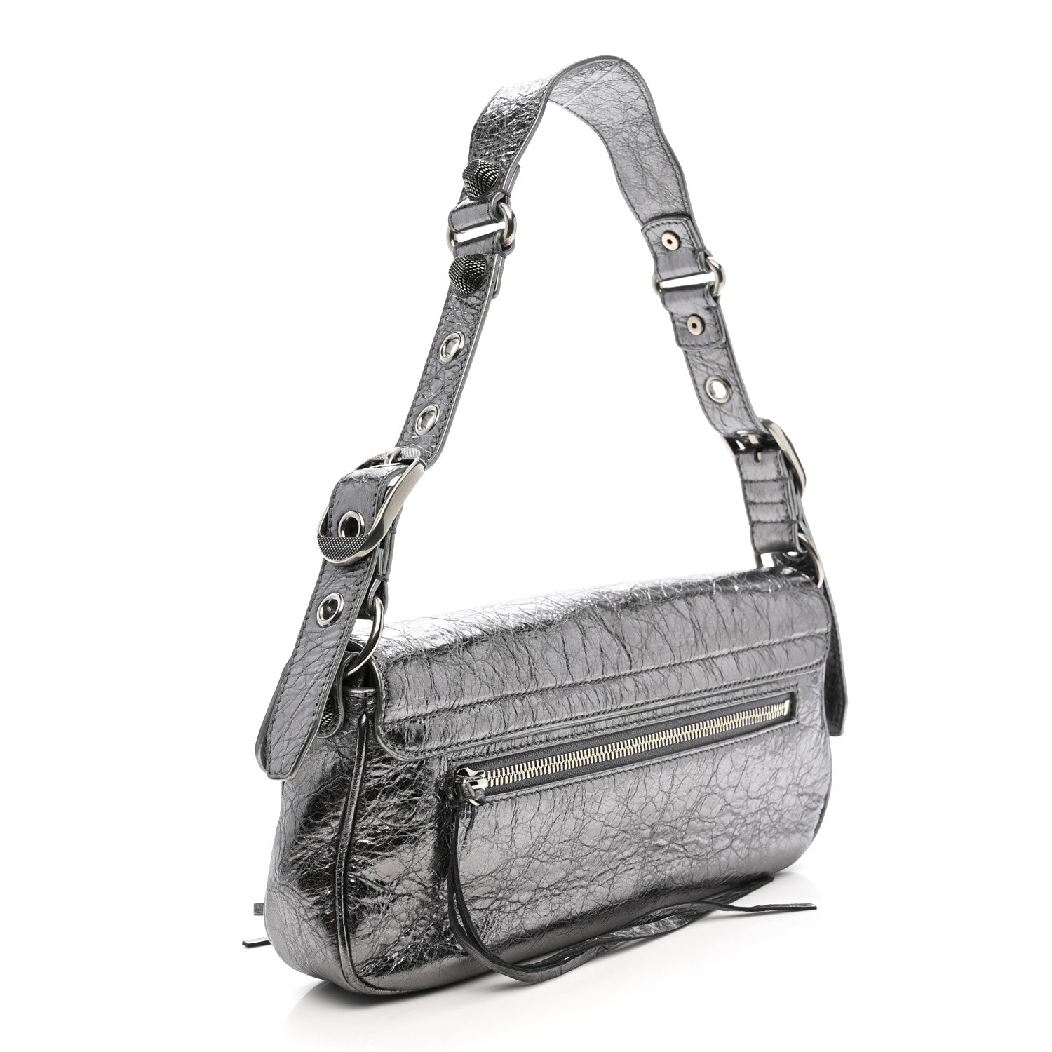Balenciaga Metallic Agneau Arena Small Le Cagole Sling Bag Silver 3 of 10