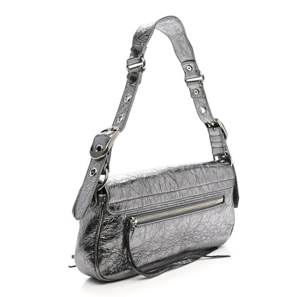 Balenciaga Metallic Agneau Arena Small Le Cagole Sling Bag Silver 3 of 10