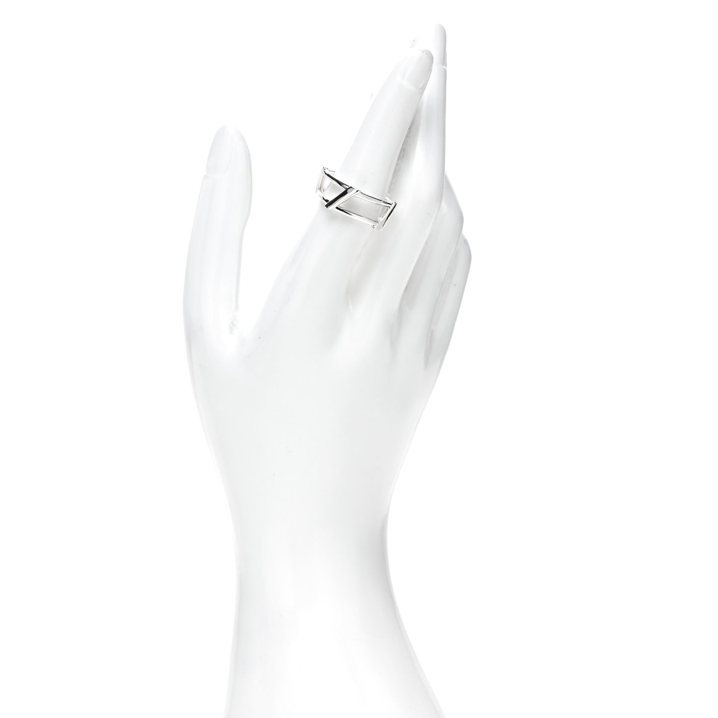Sterling Silver Frank Gehry Open Torque Square Ring 51 5.75
