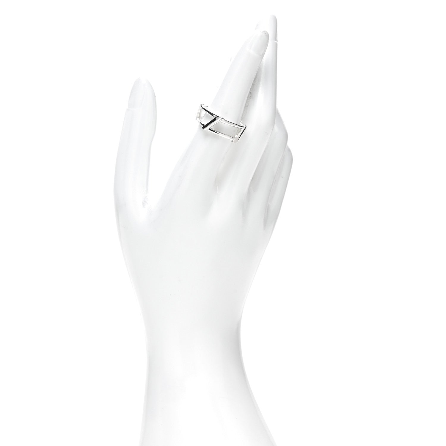 Tiffany Sterling Silver Frank Gehry Open Torque Square Ring 51 5.75 2 of 5