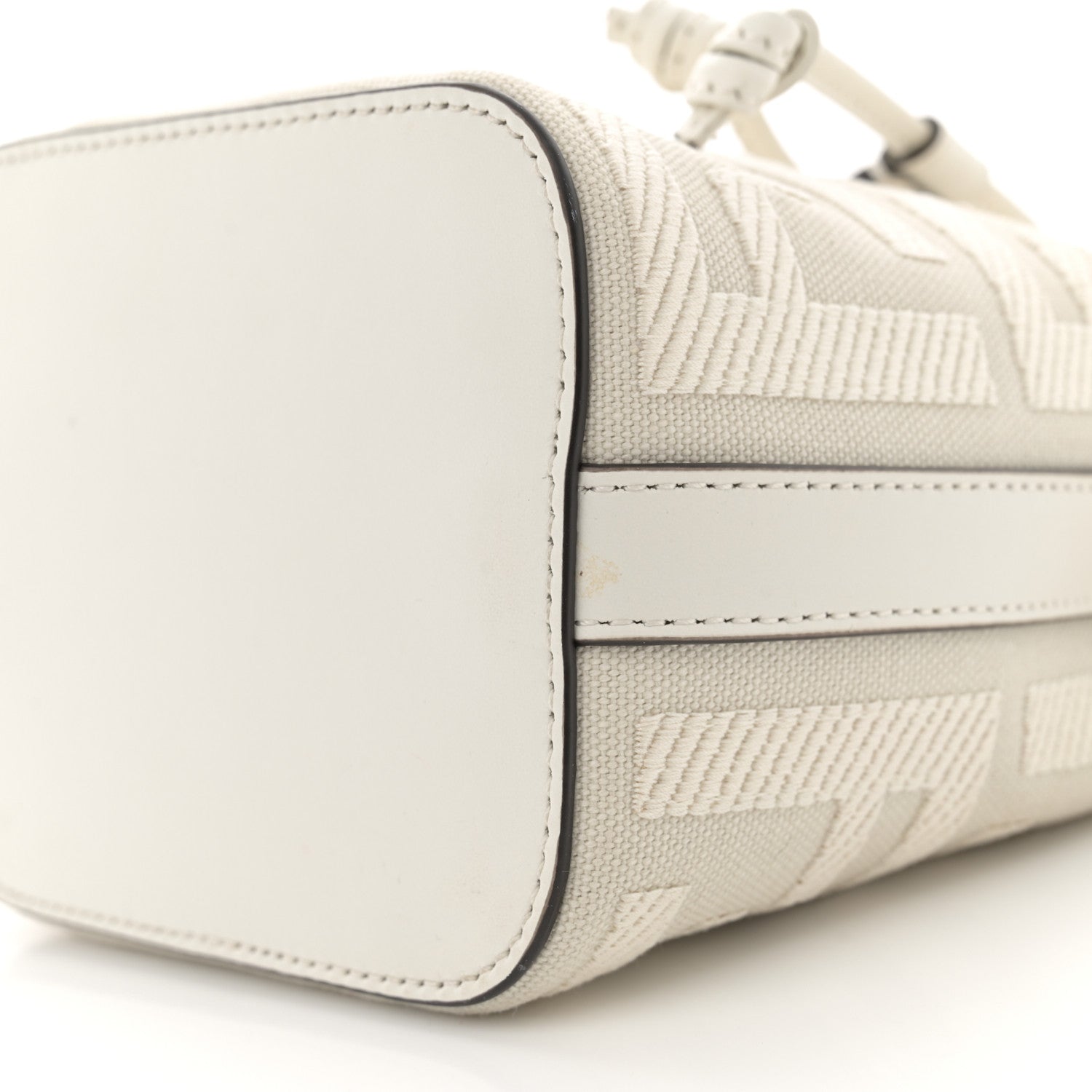 Fendi Canvas Nappa F is Fendi FF Embroidered Mini Mon Tresor Bucket Bag White Ice 10 of 13