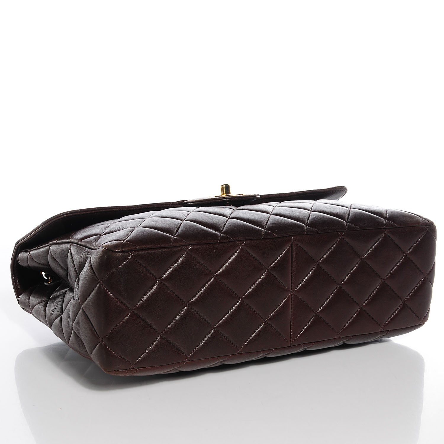 Chanel Lambskin Quilted Jumbo Flap Brown 4 of 10