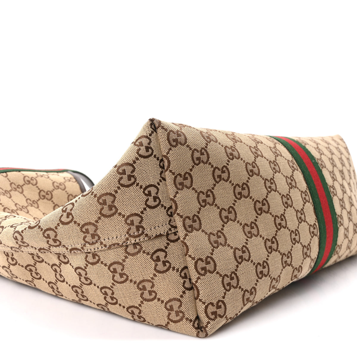 GG Monogram Web Large Giglio Tote Beige Brown