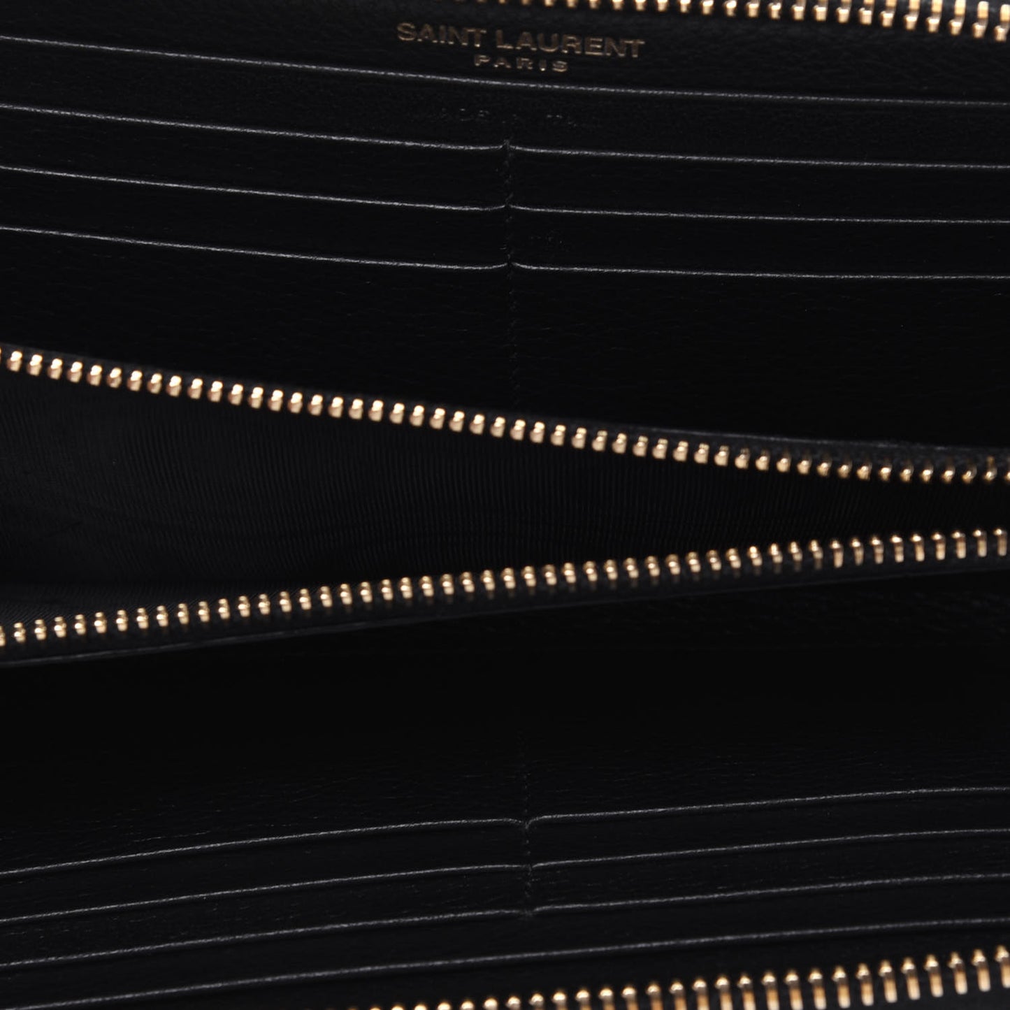 Grained Calfskin Zip Around Wallet Black