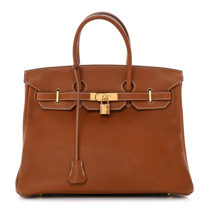 Hermes Natural Barenia Faubourg Birkin 35 Fauve 1 of 17