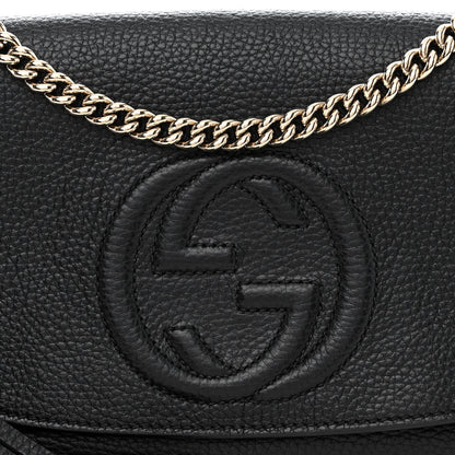 Gucci Pebbled Calfskin Medium Soho Flap Crossbody Black 8 of 10