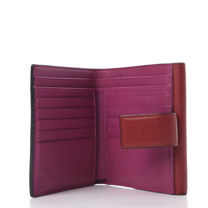 Gucci GG Supreme Monogram Calfskin French Flap Wallet Beige Ebony Hibiscus Red New Rosette 5 of 9