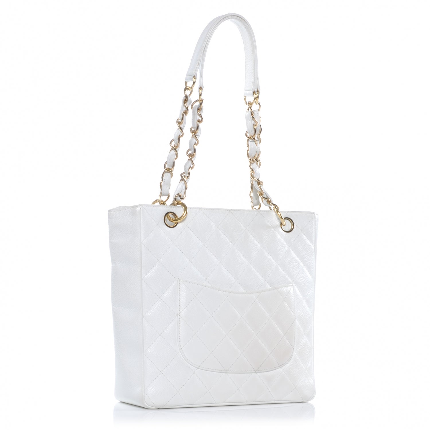 Chanel Caviar Petit Shopping Tote PST White 3 of 7
