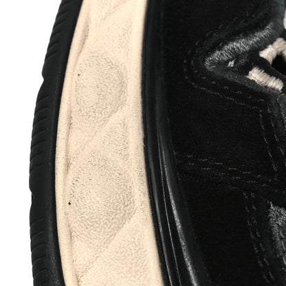 Chanel Suede Calfskin Embroidered CC Sneakers 36.5 Black 11 of 12