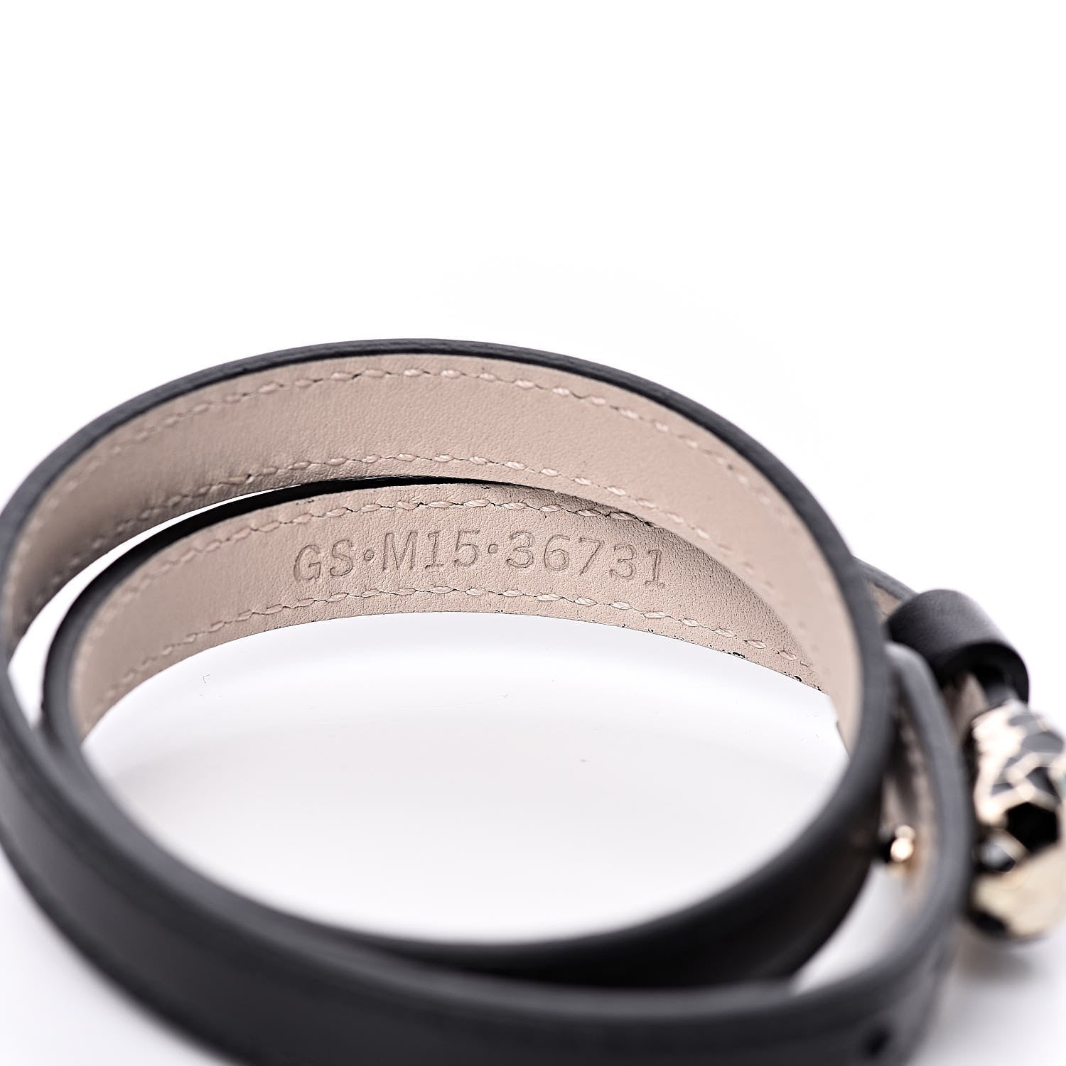 Bulgari Calfskin Serpenti Forever Double Coil Bracelet Black 4 of 6