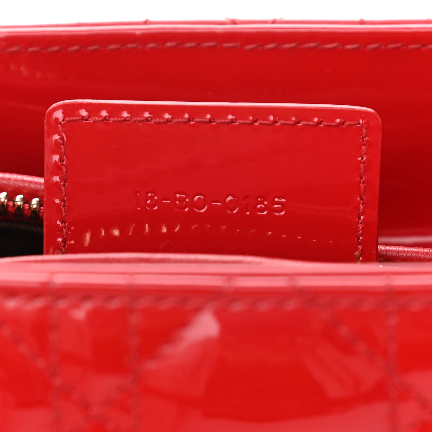 Patent Cannage Medium Lady Dior Red