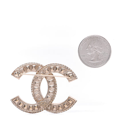 Chanel Baguette Crystal CC Brooch Gold 2 of 8