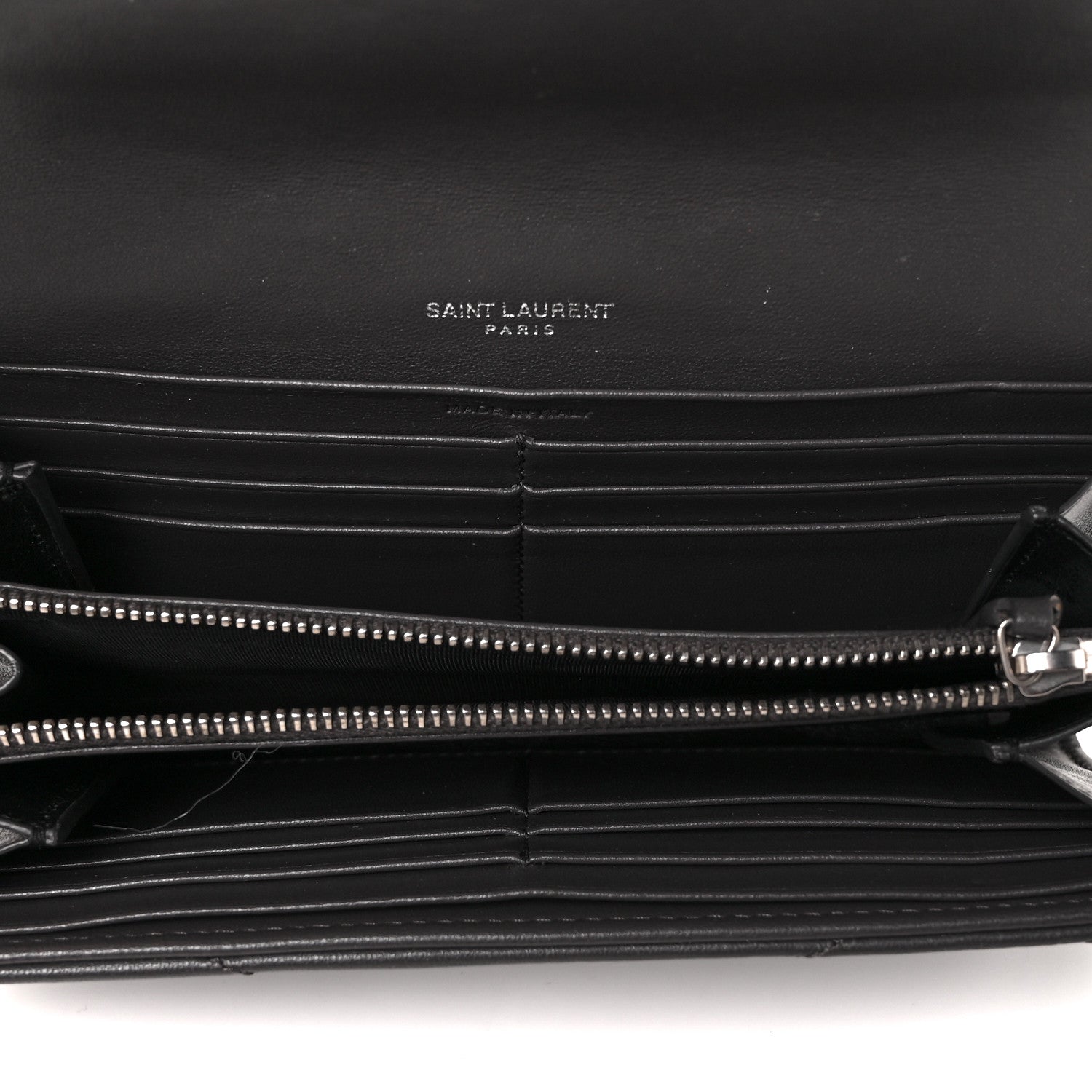 Saint Laurent Lambskin Y Quilted Monogram Large Loulou Flap Wallet Asphalt 5 of 8