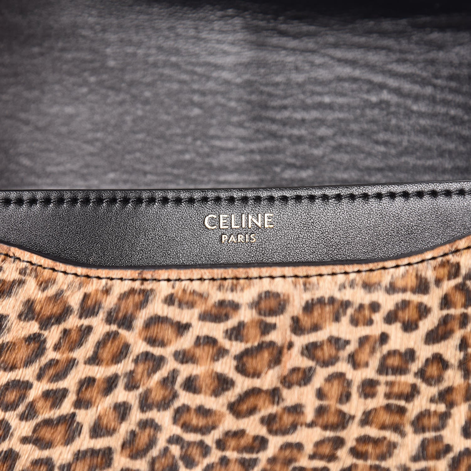 Celine Pony Hair Calfskin Leopard Print Besace 16 Black Naturals 8 of 11