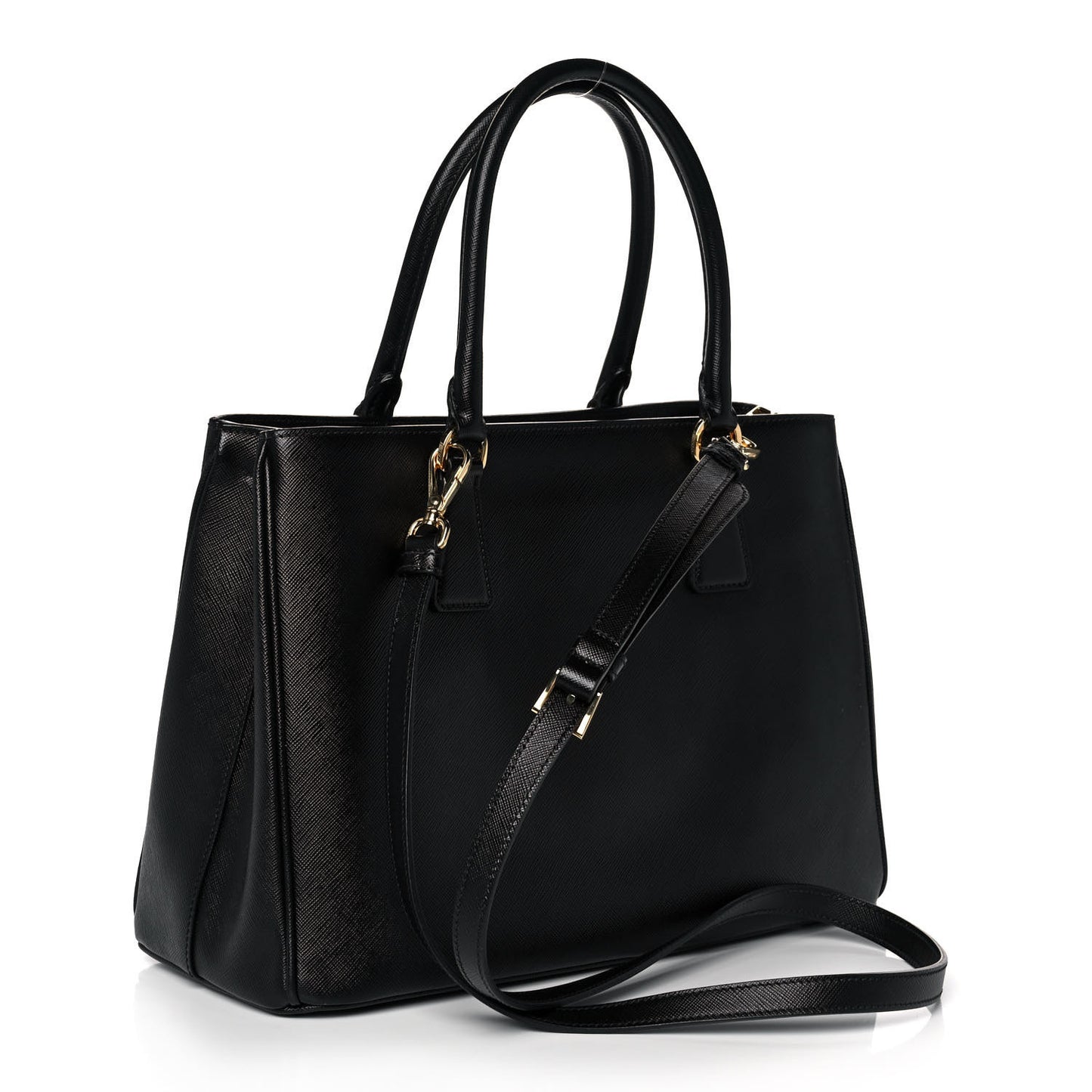 Saffiano Lux Medium Tote Black