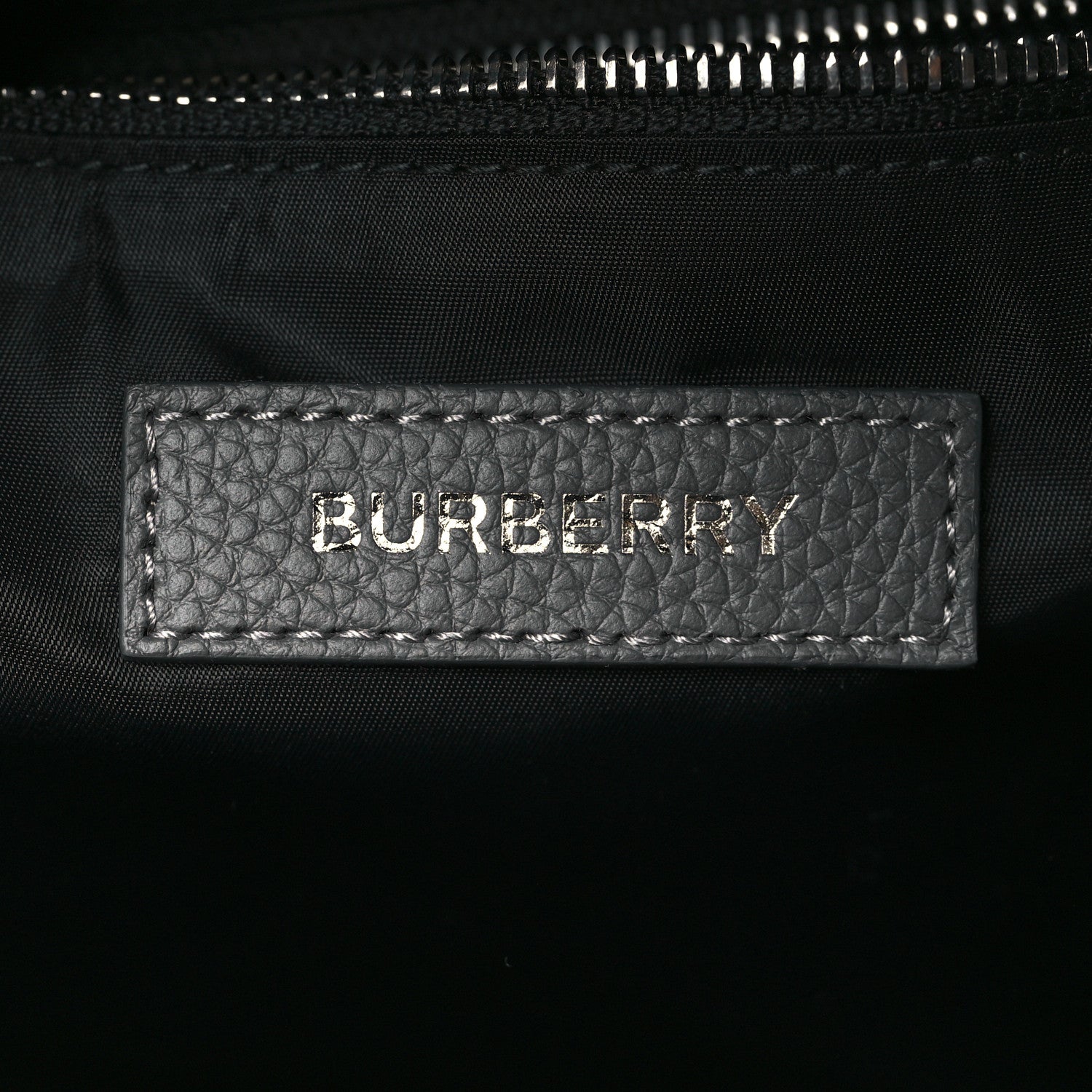 Burberry Calfskin Logo Embossed Backpack Charcoal Grey 6 of 9