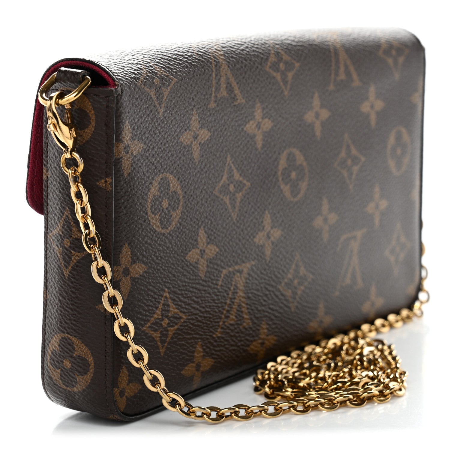 Louis Vuitton Monogram Pochette Felicie Chain Wallet Fuchsia 4 of 14