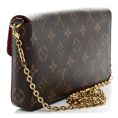 Louis Vuitton Monogram Pochette Felicie Chain Wallet Fuchsia 4 of 14