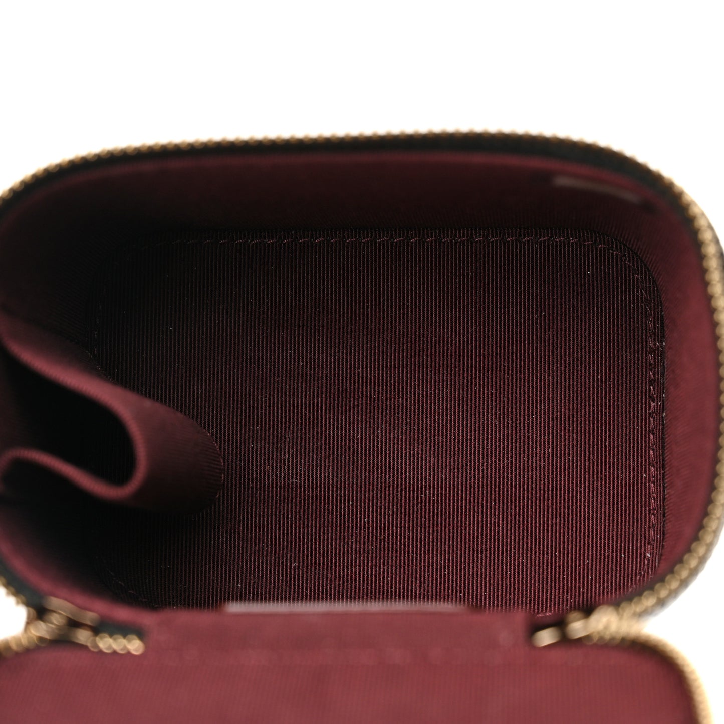 Caviar Quilted Mini Vanity Case With Chain Black