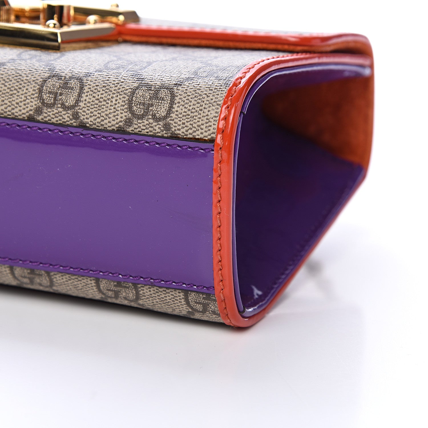 Gucci GG Supreme Monogram Patent Small Padlock Shoulder Bag Multicolor 12 of 15