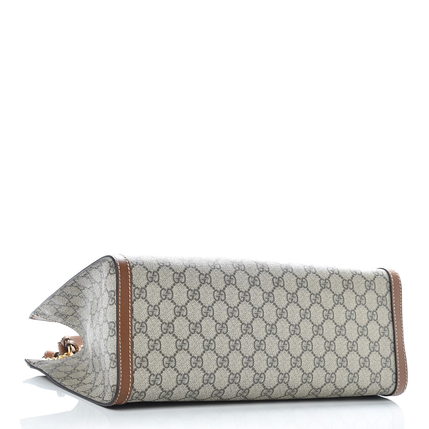 GG Supreme Monogram Medium Padlock Tote Beige Cuir