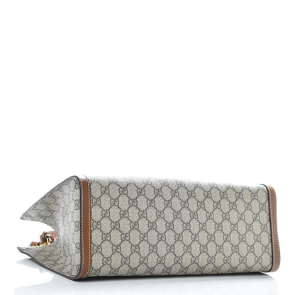 Gucci GG Supreme Monogram Medium Padlock Tote Beige Cuir 4 of 9