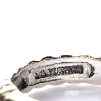 David Yurman Sterling Silver 14K Yellow Gold 3 Diamond Metro Cable Ring 50 5.5 5 of 6