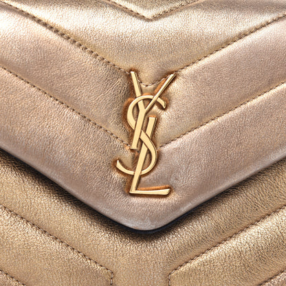 Saint Laurent Metallic Calfskin Y Quilted Monogram Toy Loulou Crossbody Bag Gold 8 of 10