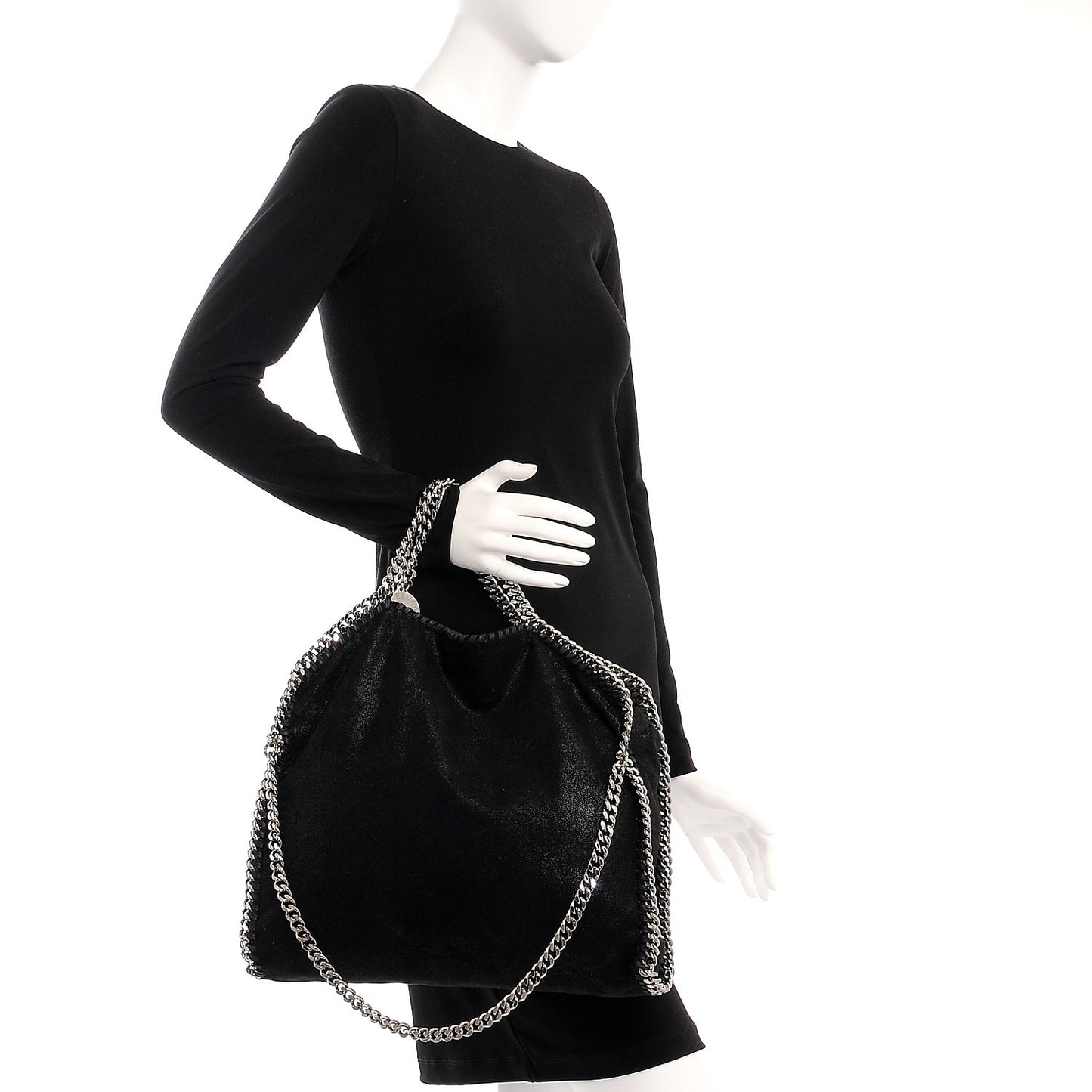 Shaggy Deer Falabella Fold Over Tote Black