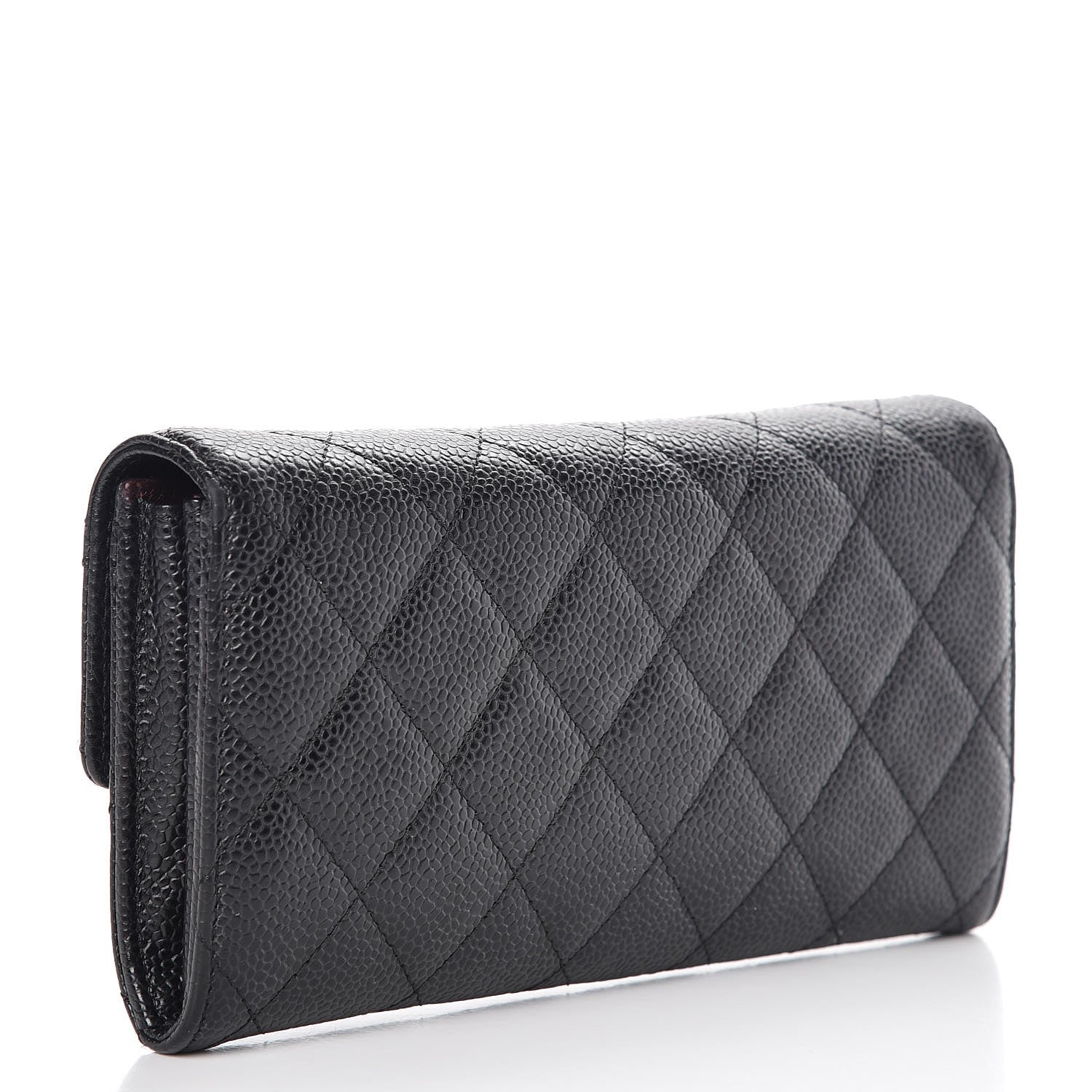 Chanel Caviar Quilted Large Gusset Flap Wallet Black 3 of 9