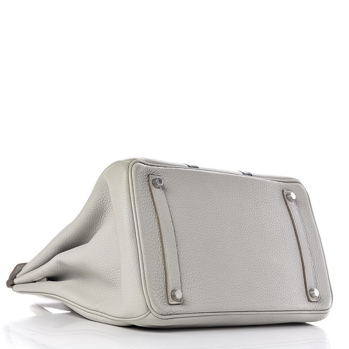 Taurillon Clemence Lizard Club Birkin 35 Gris Perle White Mykonos