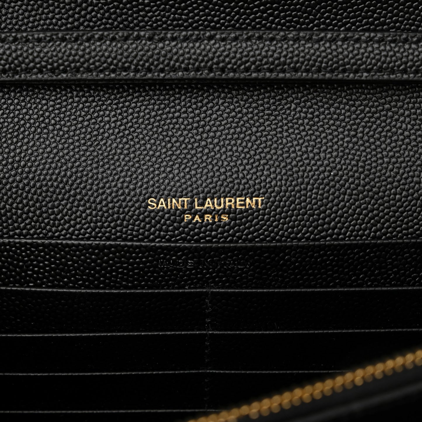 Grain De Poudre Mixed Matelasse Triquilt Monogram Chain Wallet Black