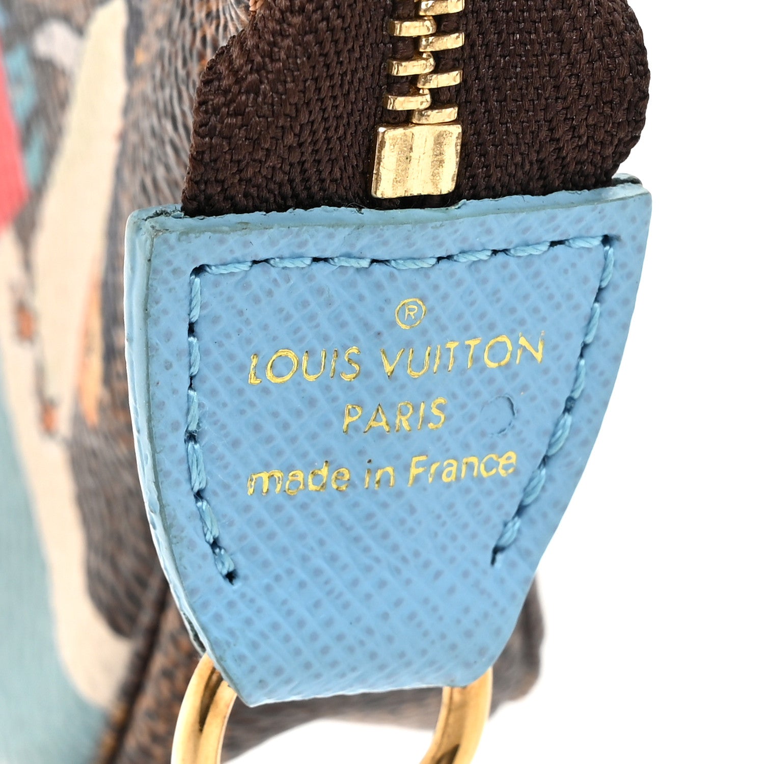 Louis Vuitton Damier Ebene 2017 Christmas Animation Penguins Mini Pochette Accessories Blue 6 of 14