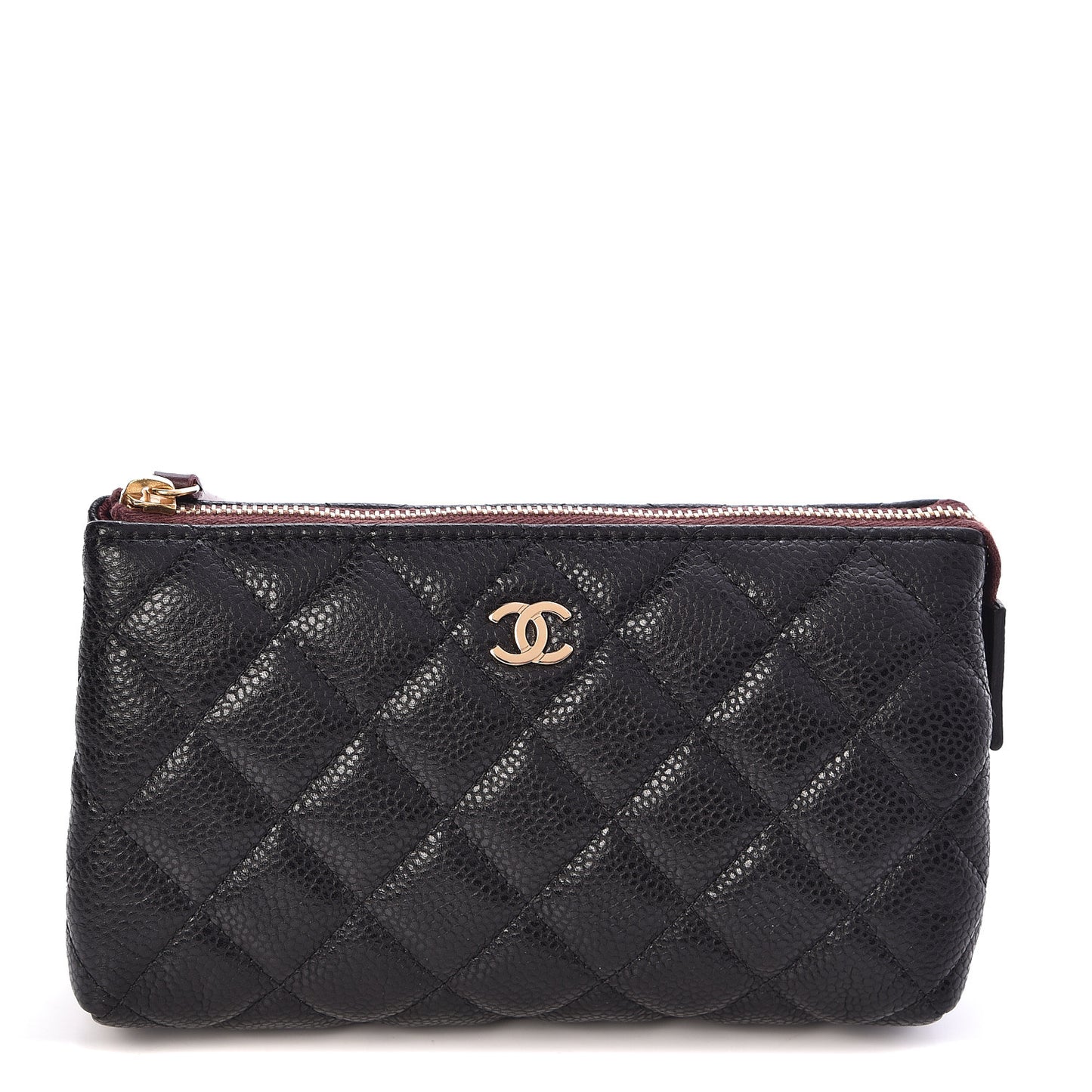 Caviar Quilted Small Pouch Black