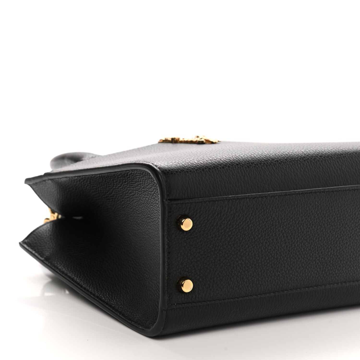Versace Grainy Calfskin Virtus Top Handle Tote Black 9 of 10