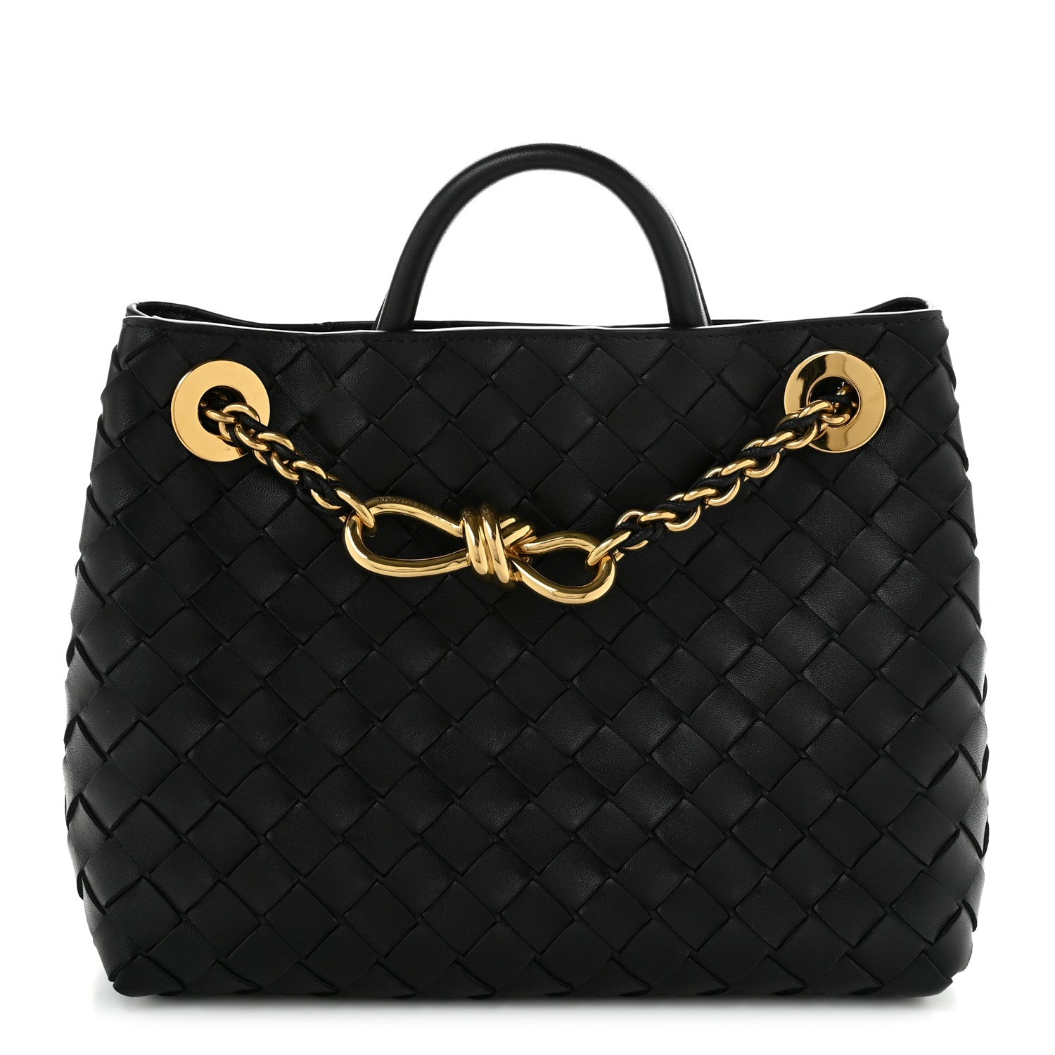 Bottega Veneta Nappa Intrecciato Small Andiamo With Chain Shoulder Bag Black 1 of 9