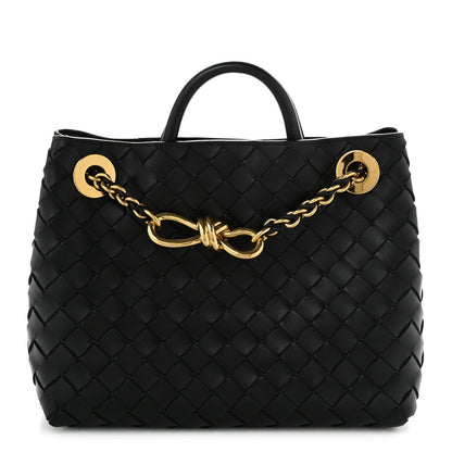 Bottega Veneta Nappa Intrecciato Small Andiamo With Chain Shoulder Bag Black 1 of 9