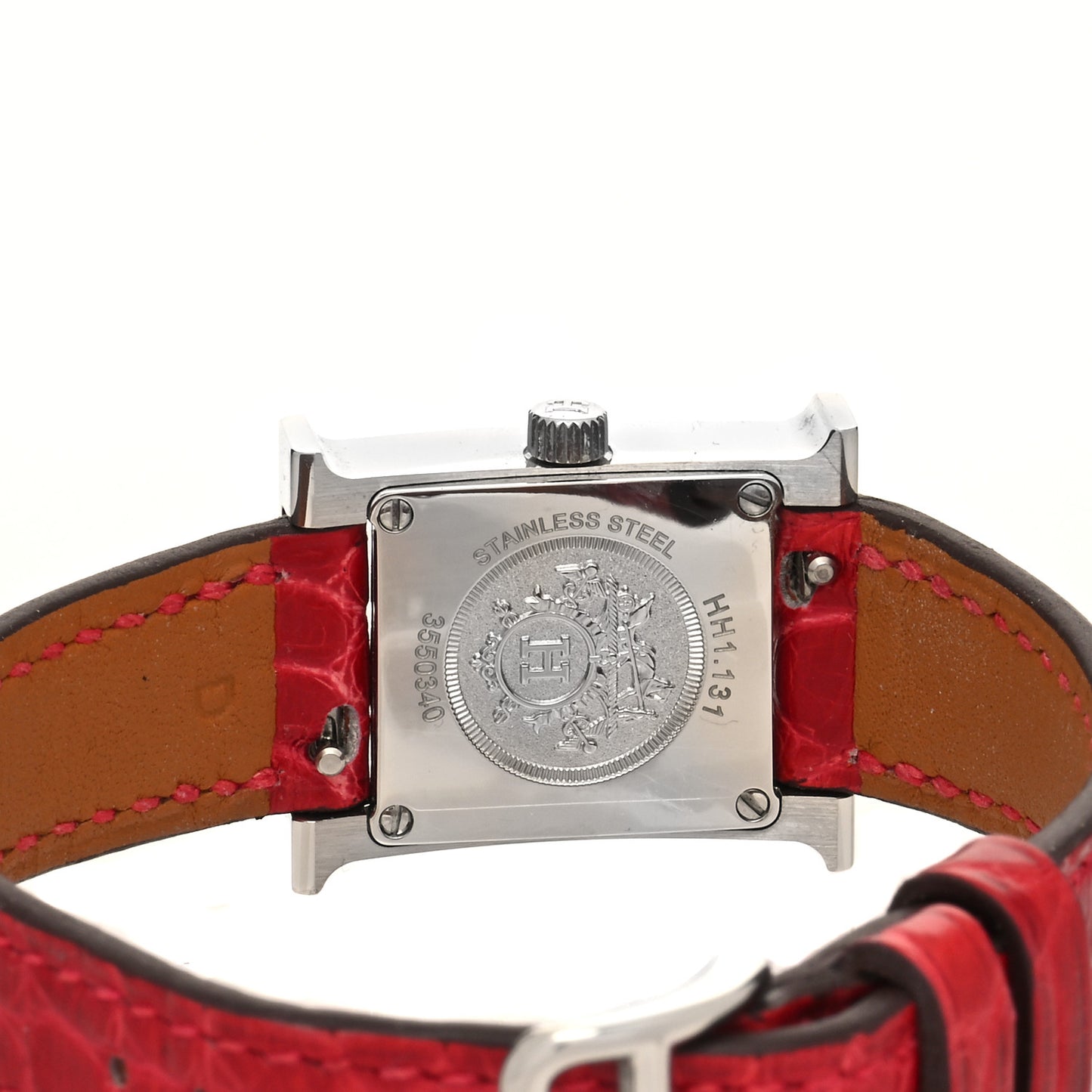 Stainless Steel Alligator Diamond Bezel Mother of Pearl 17.2mm Heure H Hour Quartz Watch Braise