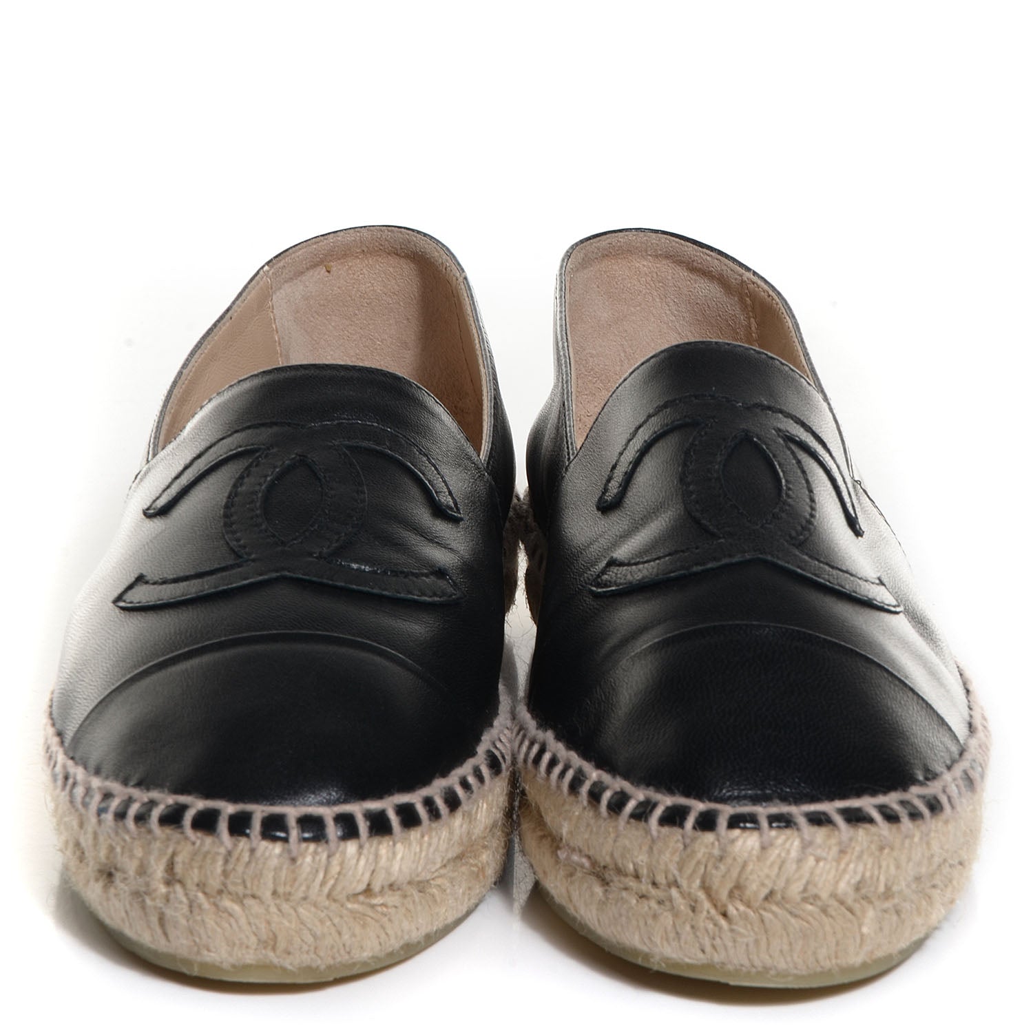 Chanel Lambskin CC Espadrilles 39 Black 2 of 8