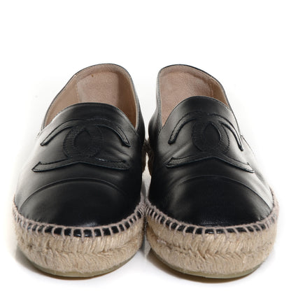 Chanel Lambskin CC Espadrilles 39 Black 2 of 8
