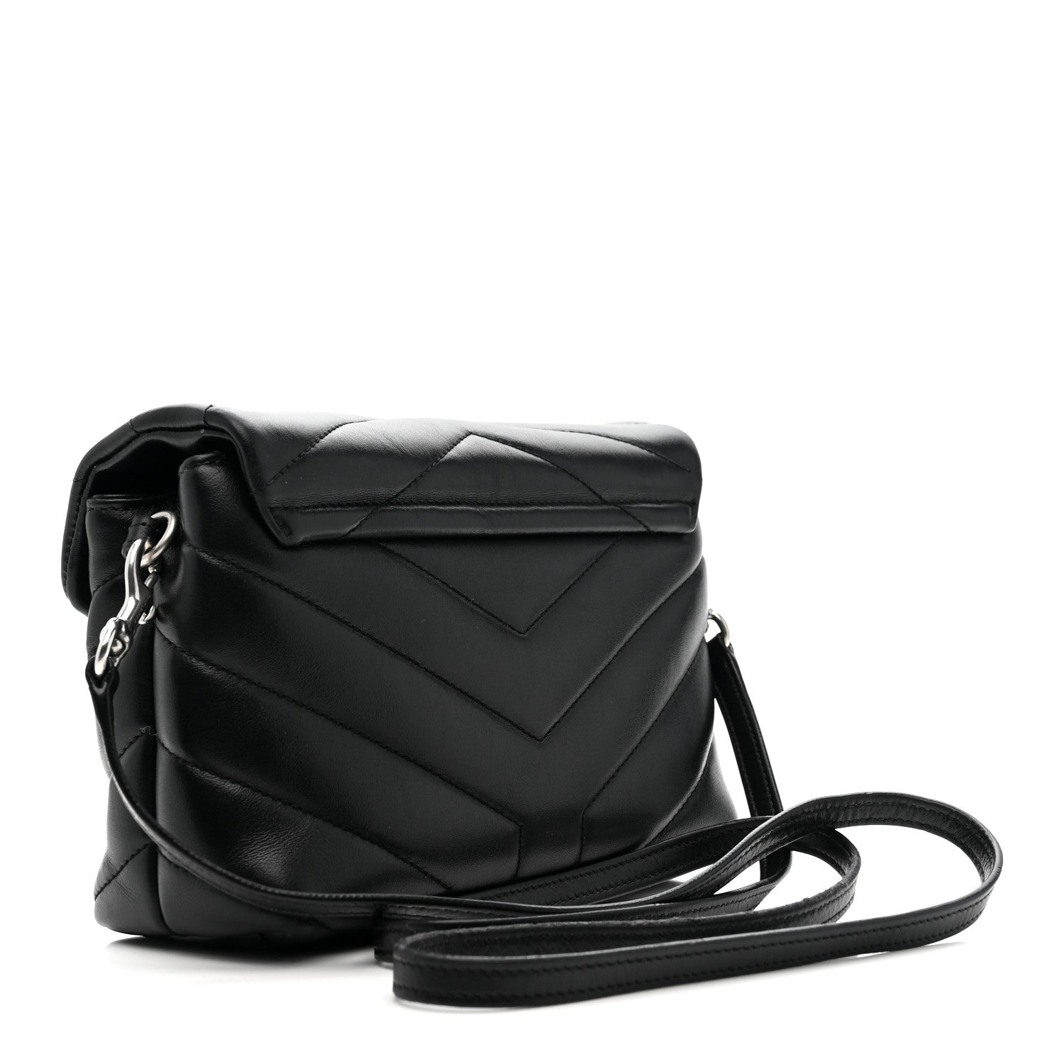 Saint Laurent Calfskin Y Quilted Monogram Toy Loulou Crossbody Bag Black 3 of 15