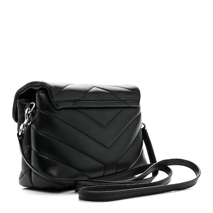 Saint Laurent Calfskin Y Quilted Monogram Toy Loulou Crossbody Bag Black 3 of 15