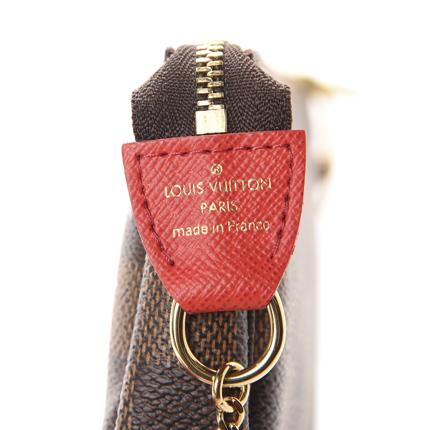 Louis Vuitton Damier Ebene 2019 Christmas Animation Mini Pochette Accessories Red 5 of 8