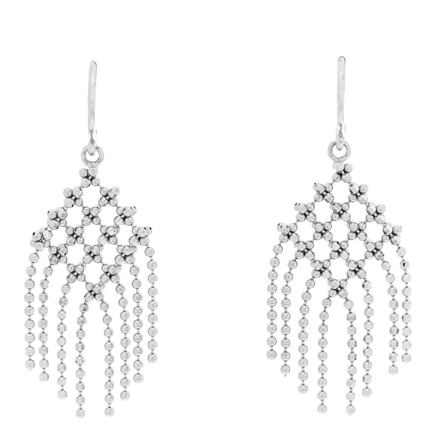 18K White Gold Fringe Earrings