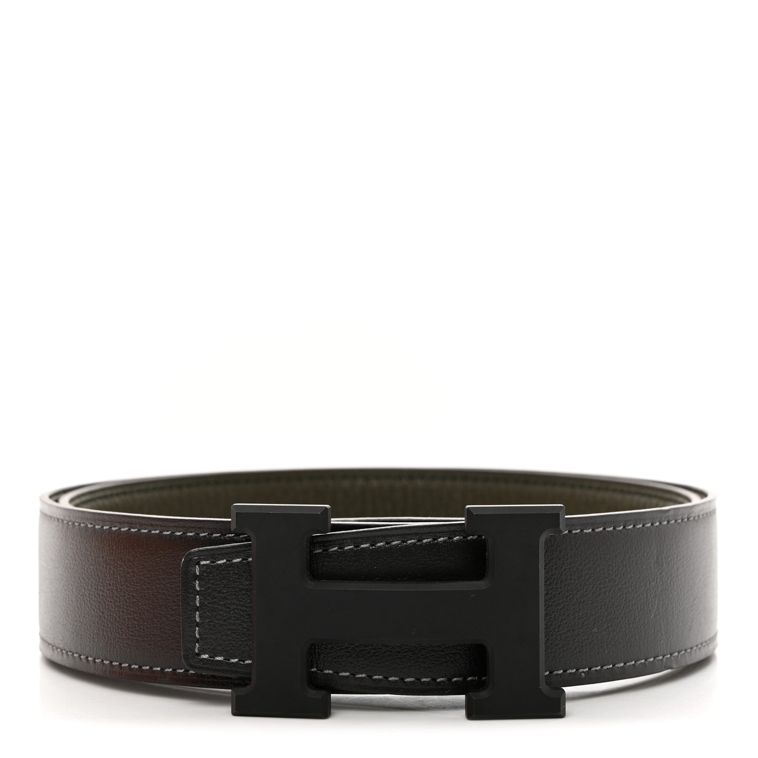 Hermes Box Togo PVD Plated 32mm H Belt 80 Plomb Vert De Gris 1 of 9
