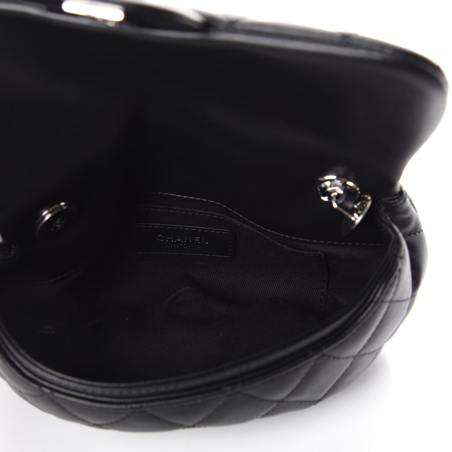 Chanel Calfskin Quilted CC Uniform Flap Belt Bag Black 5 of 9