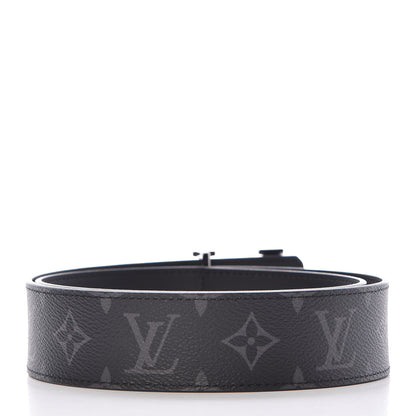 Louis Vuitton Monogram Eclipse Taigarama 40mm LV Initiales Reversible Belt 80 32 Black 3 of 7